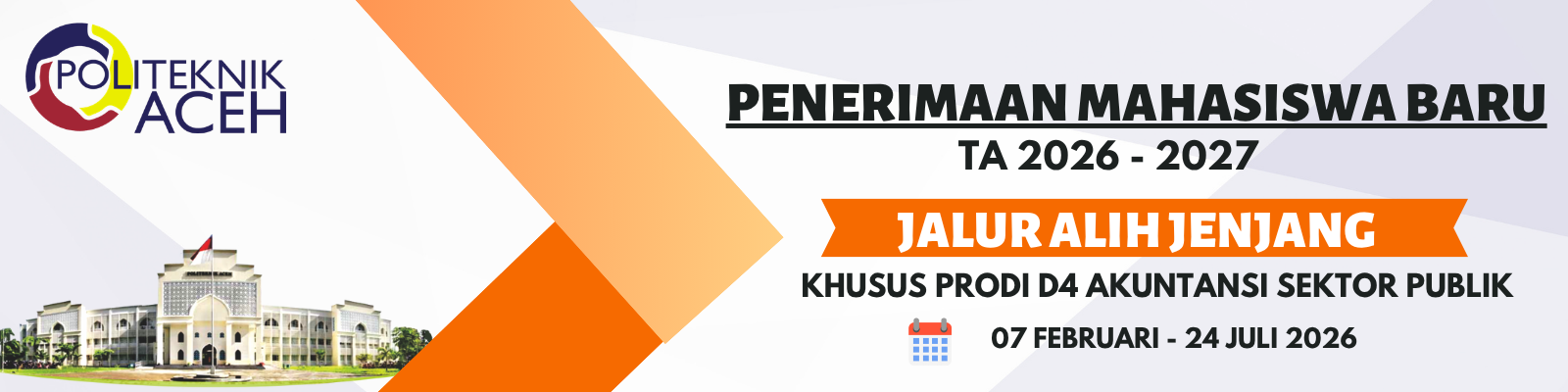 Penerimaan Mahasiswa Baru TA 2026-2027  Jalur Alih Jenjang